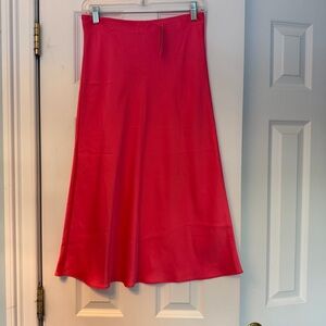 NWT J. Crew Gwyneth A Line Midi Slip  Skirt Brilliant Papaya XS